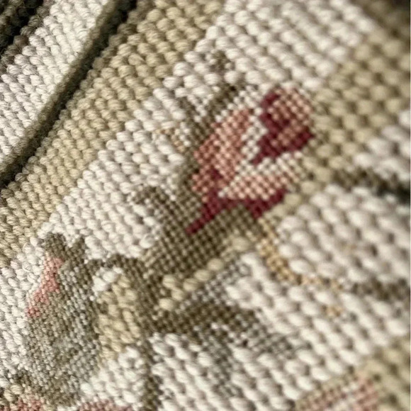 NWT Vintage Floral Handwork Needlepoint Pillow Cover Velvet Cotton Wool Roses - Picture 4 of 5